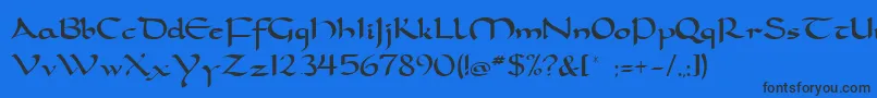 Dorcla Font – Black Fonts on Blue Background