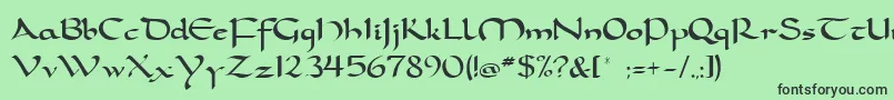 Dorcla-fontti – mustat fontit vihreällä taustalla