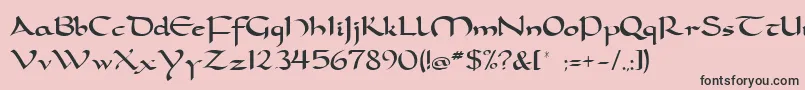Dorcla-fontti – mustat fontit vaaleanpunaisella taustalla
