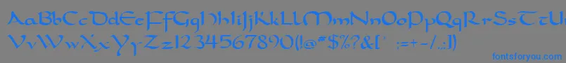 フォントDorcla – 灰色の背景に青い文字