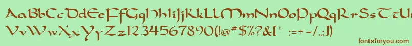 Шрифт Dorcla – коричневые шрифты на зелёном фоне