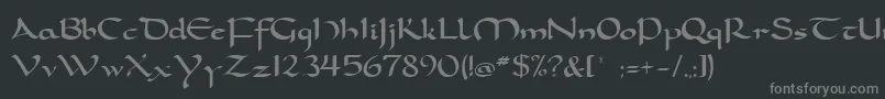 Dorcla-fontti – harmaat kirjasimet mustalla taustalla