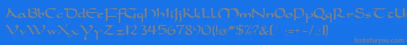 フォントDorcla – 青い背景に灰色の文字