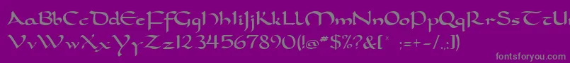 フォントDorcla – 紫の背景に灰色の文字
