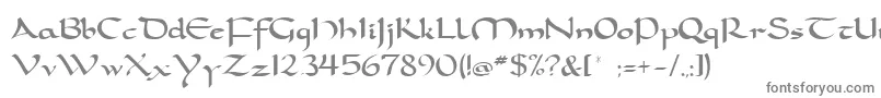 Dorcla-fontti – harmaat kirjasimet valkoisella taustalla