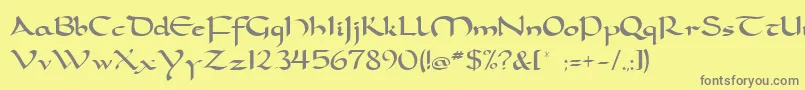 フォントDorcla – 黄色の背景に灰色の文字