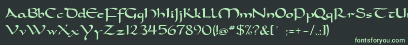 Dorcla Font – Green Fonts on Black Background