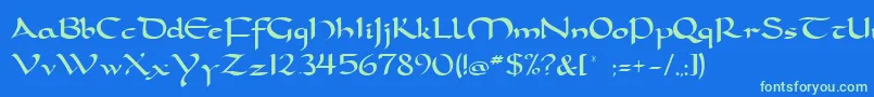 Шрифт Dorcla – зелёные шрифты на синем фоне