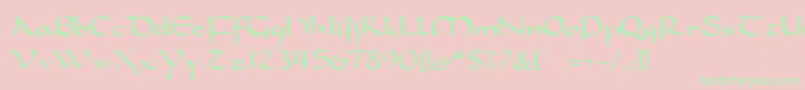 フォントDorcla – ピンクの背景に緑の文字