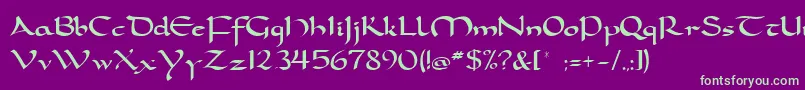 Dorcla-fontti – vihreät fontit violetilla taustalla