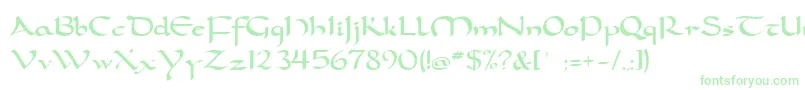 Dorcla-Schriftart – Grüne Schriften auf weißem Hintergrund