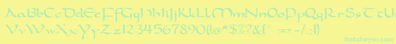 Dorcla Font – Green Fonts on Yellow Background