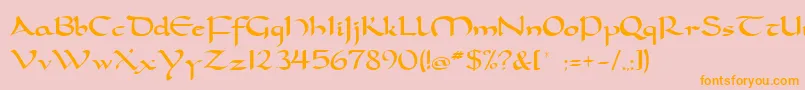 Czcionka Dorcla – pomarańczowe czcionki na różowym tle