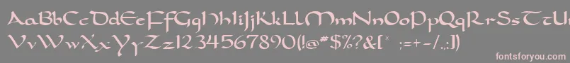 Dorcla-Schriftart – Rosa Schriften auf grauem Hintergrund