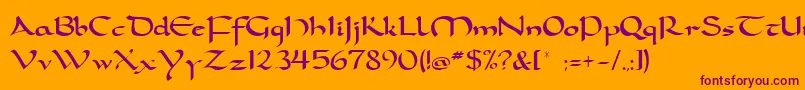 Dorcla-fontti – violetit fontit oranssilla taustalla