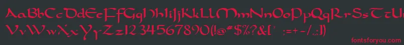 Шрифт Dorcla – красные шрифты на чёрном фоне