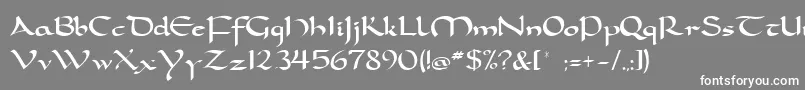 Dorcla-Schriftart – Weiße Schriften auf grauem Hintergrund