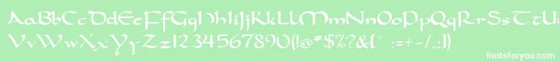 Dorcla-Schriftart – Weiße Schriften auf grünem Hintergrund