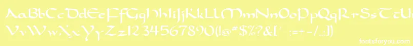 Шрифт Dorcla – белые шрифты на жёлтом фоне