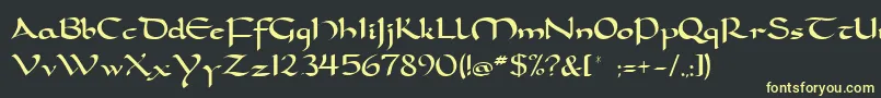 Dorcla-fontti – keltaiset fontit mustalla taustalla