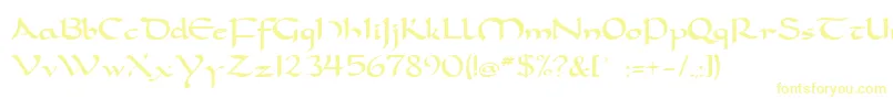 Czcionka Dorcla – żółte czcionki na białym tle