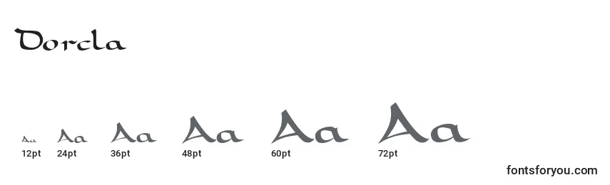 Размеры шрифта Dorcla