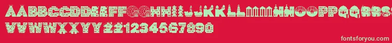 NightVigil Font – Green Fonts on Red Background