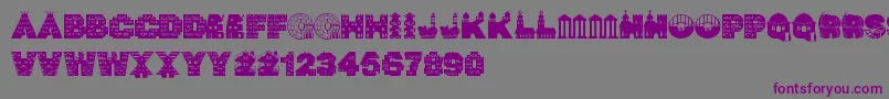 フォントNightVigil – 紫色のフォント、灰色の背景
