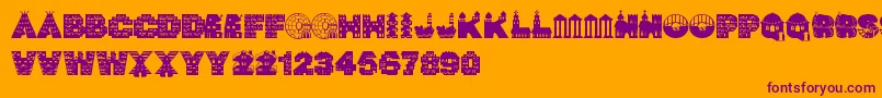 NightVigil Font – Purple Fonts on Orange Background