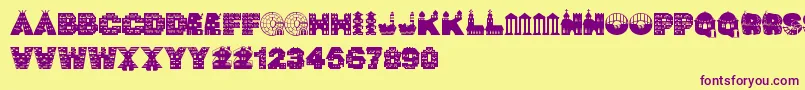 NightVigil Font – Purple Fonts on Yellow Background