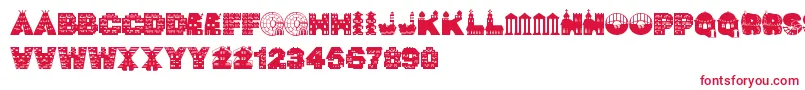 NightVigil Font – Red Fonts on White Background