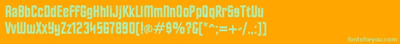 TrekkerfrontierRegular Font – Green Fonts on Orange Background