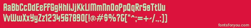 TrekkerfrontierRegular Font – Green Fonts on Red Background