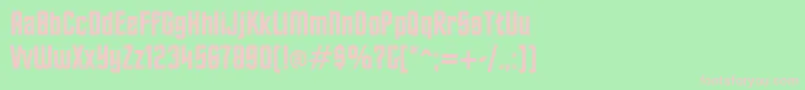 TrekkerfrontierRegular-fontti – vaaleanpunaiset fontit vihreällä taustalla