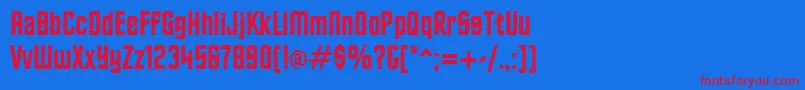 TrekkerfrontierRegular Font – Red Fonts on Blue Background