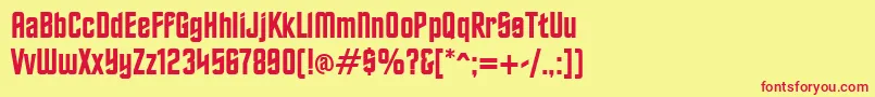 TrekkerfrontierRegular Font – Red Fonts on Yellow Background