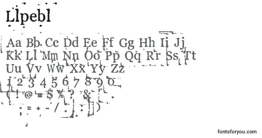 Llpeblフォント–アルファベット、数字、特殊文字