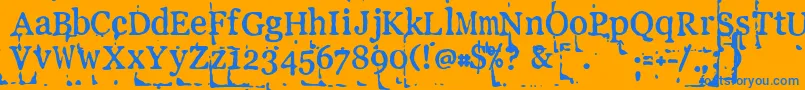 Llpebl Font – Blue Fonts on Orange Background