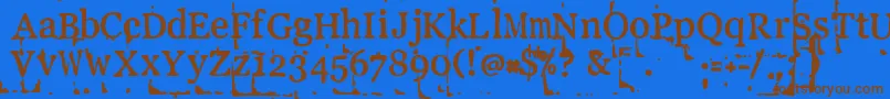 Czcionka Llpebl – brązowe czcionki na niebieskim tle