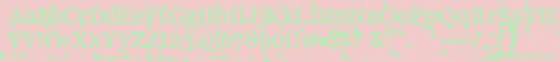 Llpebl Font – Green Fonts on Pink Background