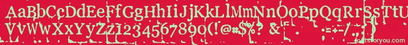 Llpebl Font – Green Fonts on Red Background