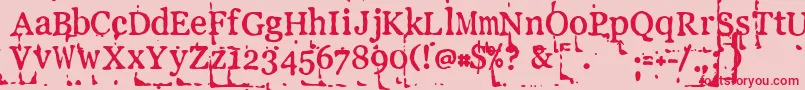 フォントLlpebl – ピンクの背景に赤い文字