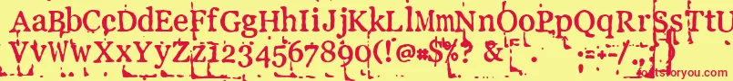 Шрифт Llpebl – красные шрифты на жёлтом фоне