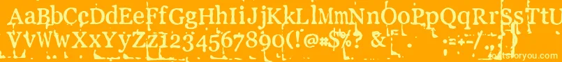 Llpebl Font – Yellow Fonts on Orange Background