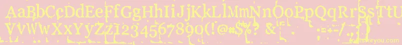 Llpebl Font – Yellow Fonts on Pink Background