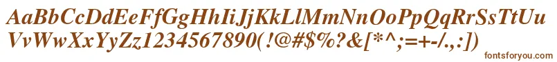 TimesBolditalic-fontti – ruskeat fontit valkoisella taustalla