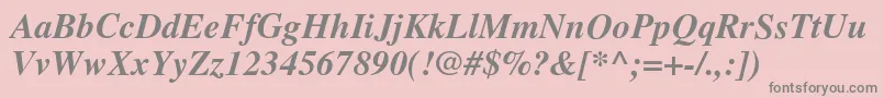 TimesBolditalic Font – Gray Fonts on Pink Background