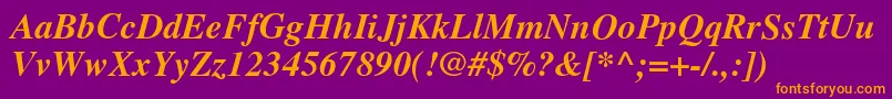 TimesBolditalic Font – Orange Fonts on Purple Background