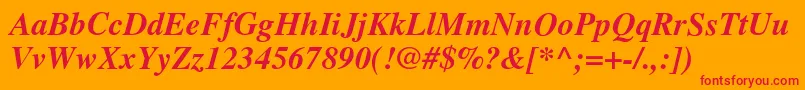 TimesBolditalic Font – Red Fonts on Orange Background