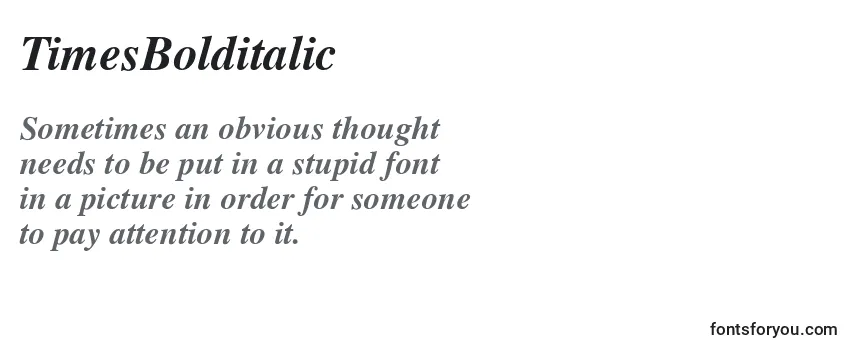 Review of the TimesBolditalic Font